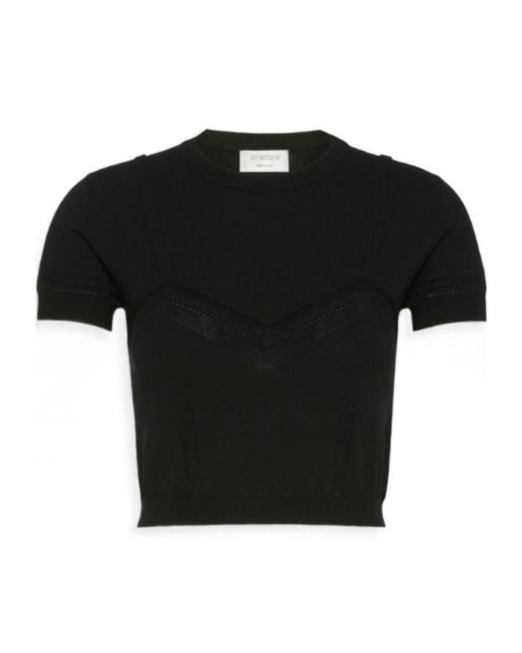 Sportmax Black Short-Sleeved Knit Top