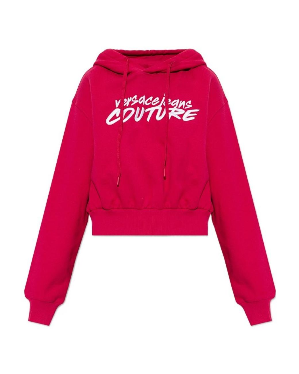 Versace Jeans Couture Logo Embroidered Drawstring Hoodie