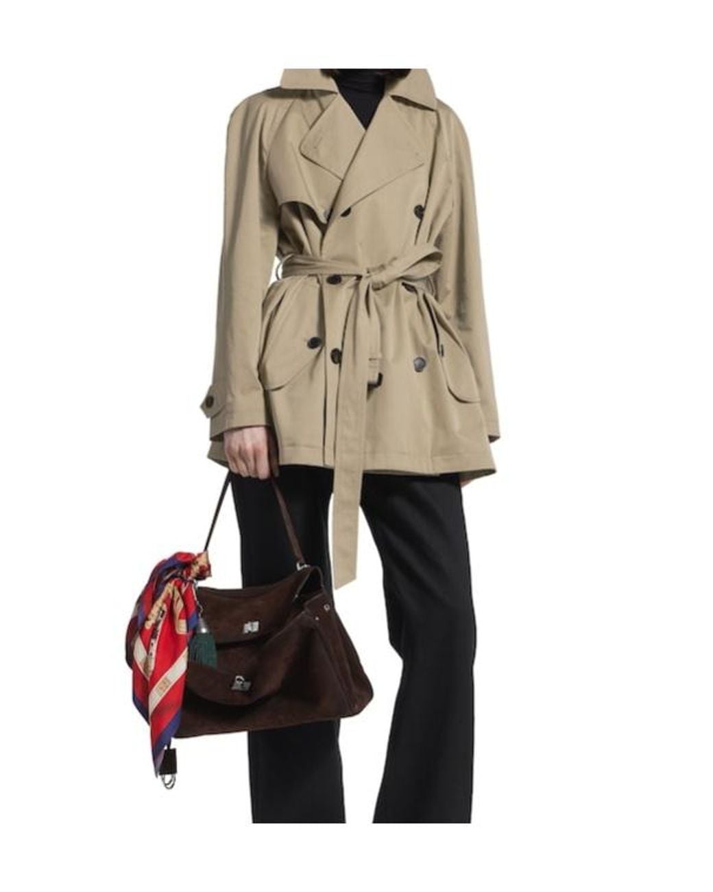 Balenciaga Natural Cocoon Short Trench