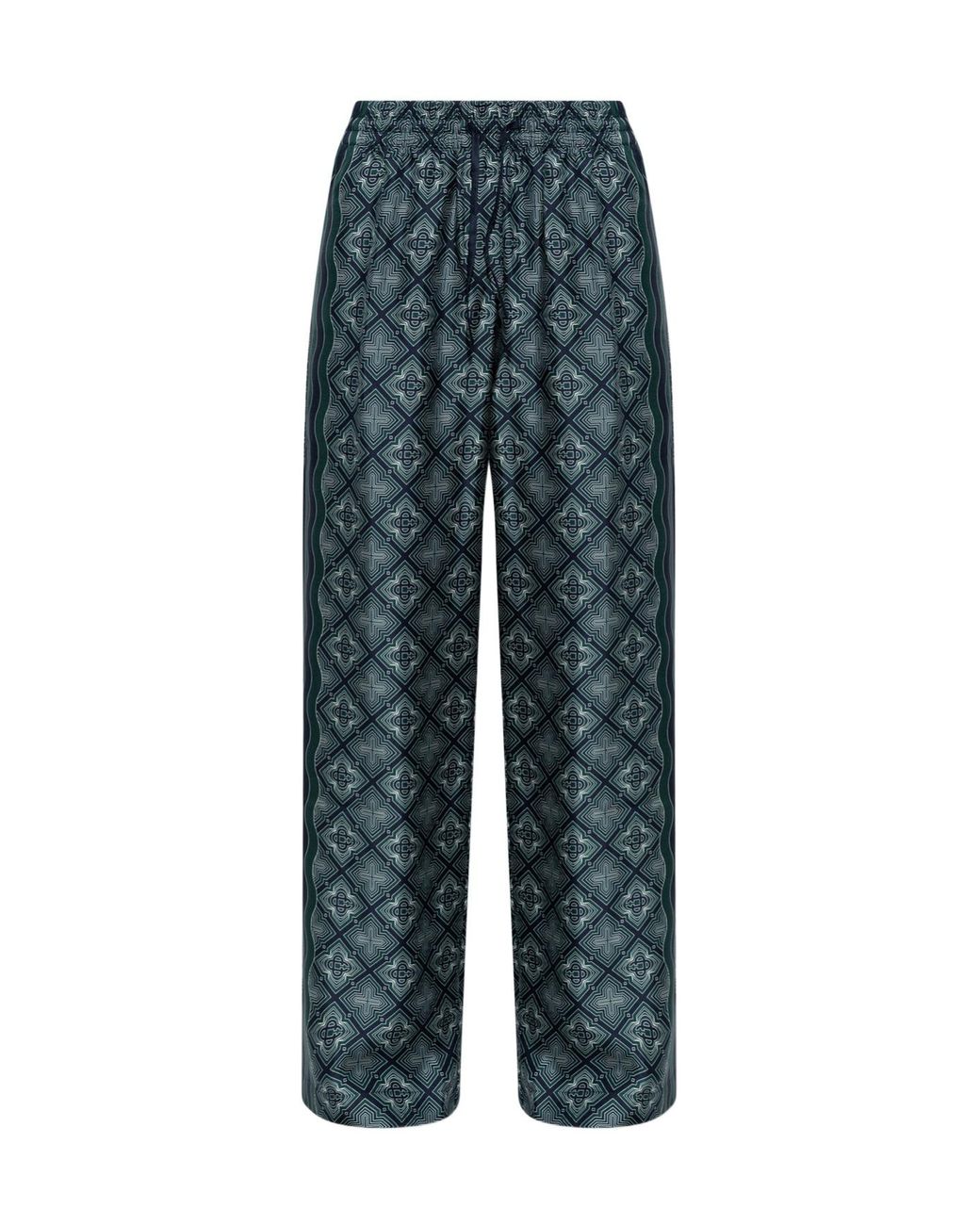 Casablanca Blue Geometric Wide-Leg Pants