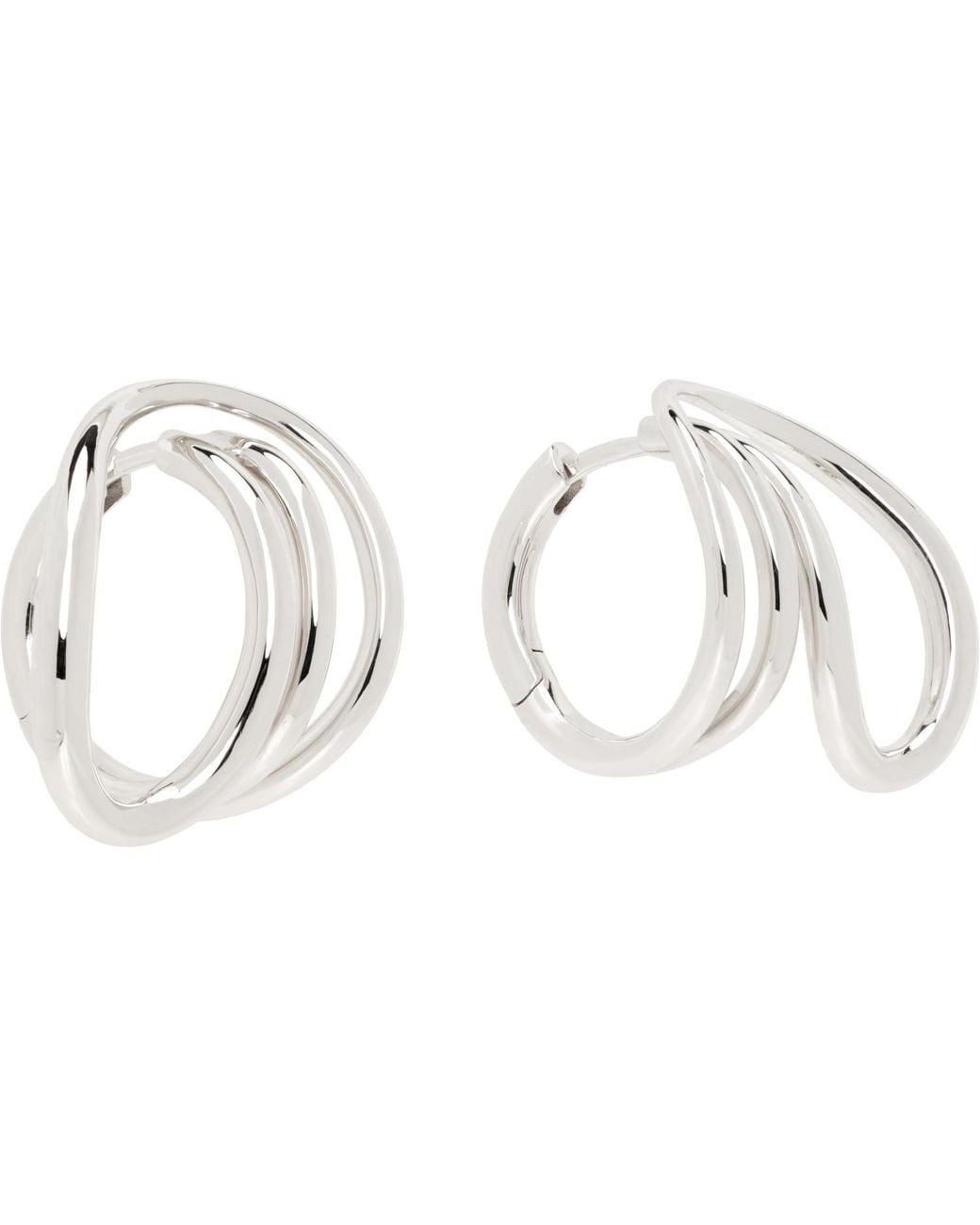 C.Chesnais White Round Trip Earrings