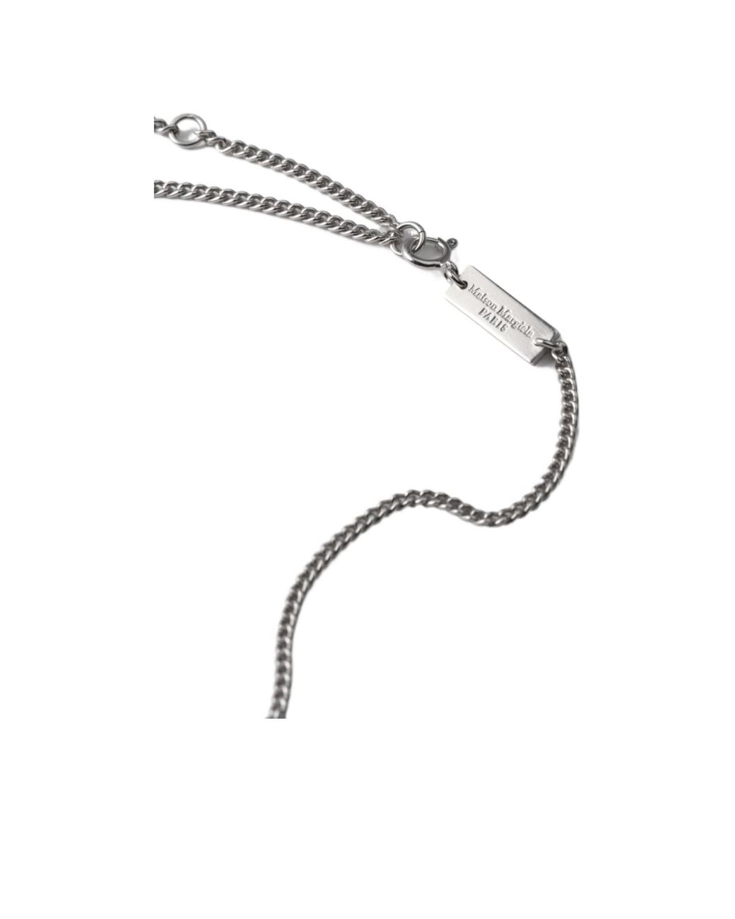 Maison Margiela White Four Stitch Embellished Necklace