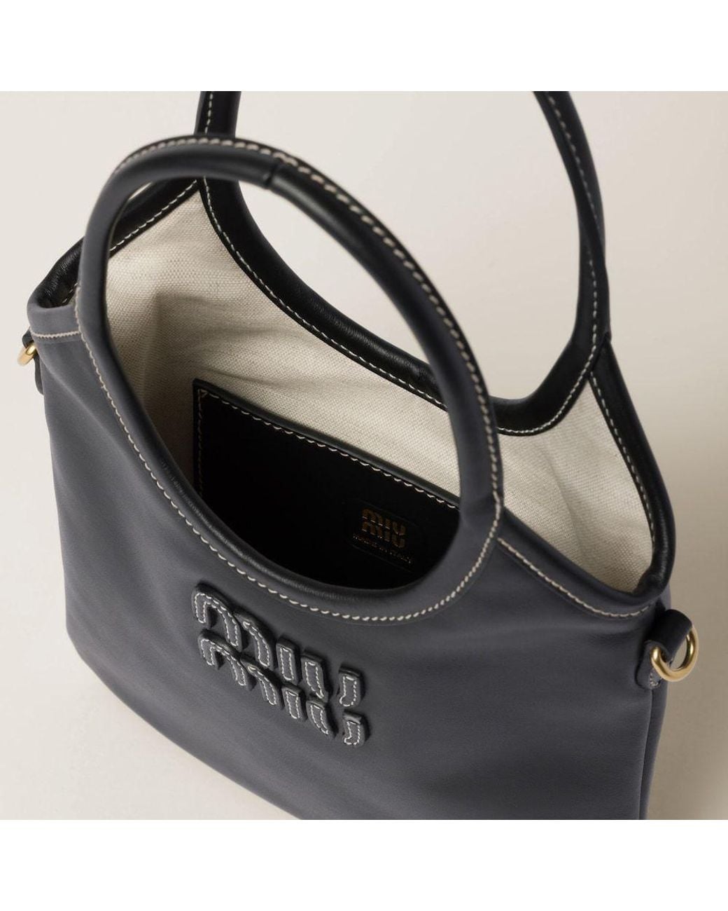 Miu Miu Black Ivy Leather Handbag