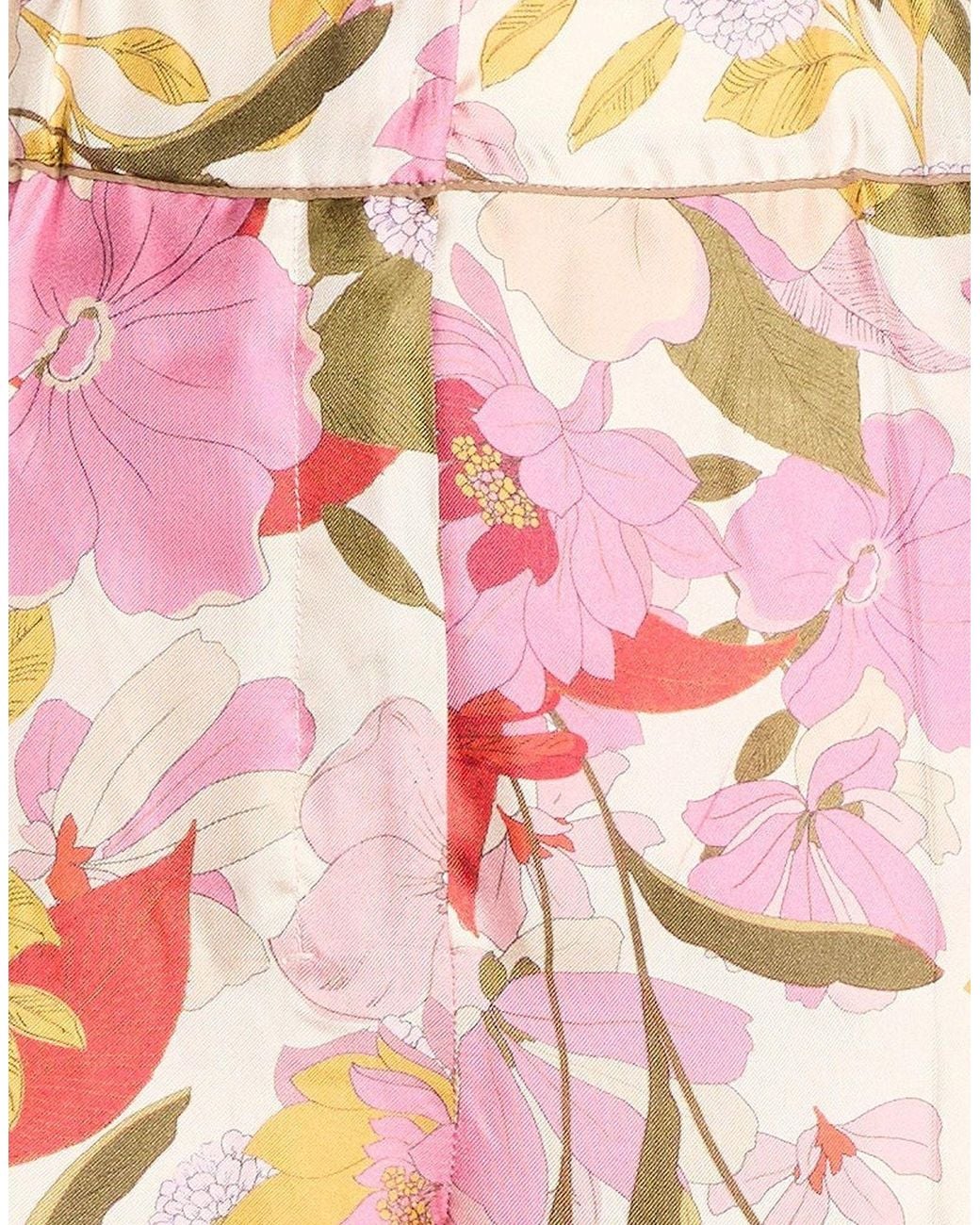 Max Mara Pink Loose-Fit Floral Pants