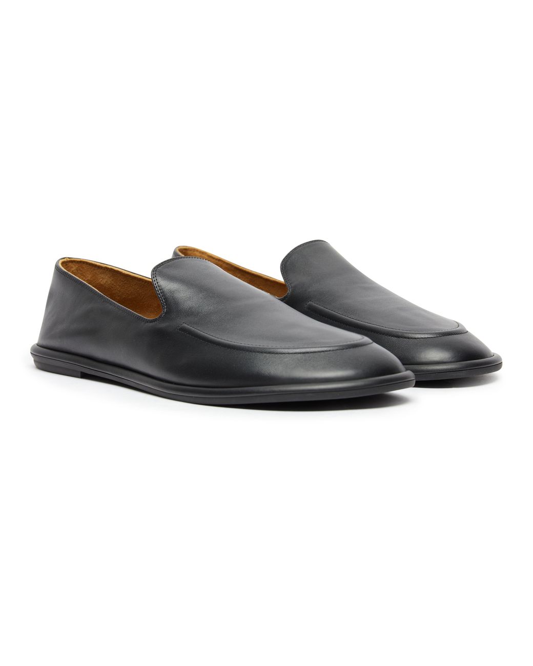 The Row Black Flat Loafers