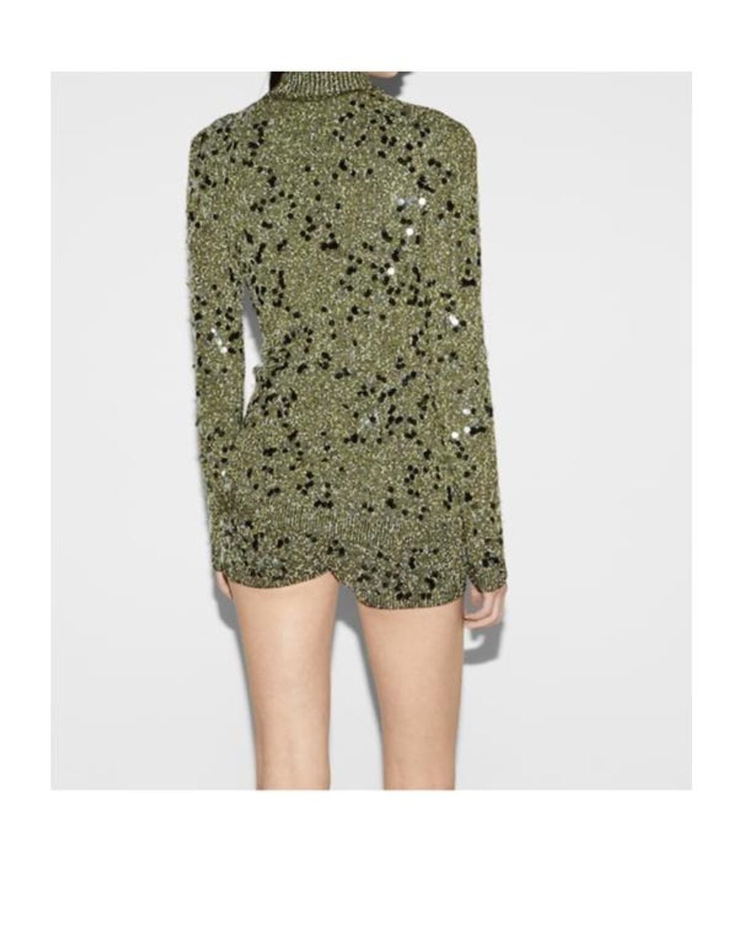 Gucci Green Polo Neck Tweed Cardigan