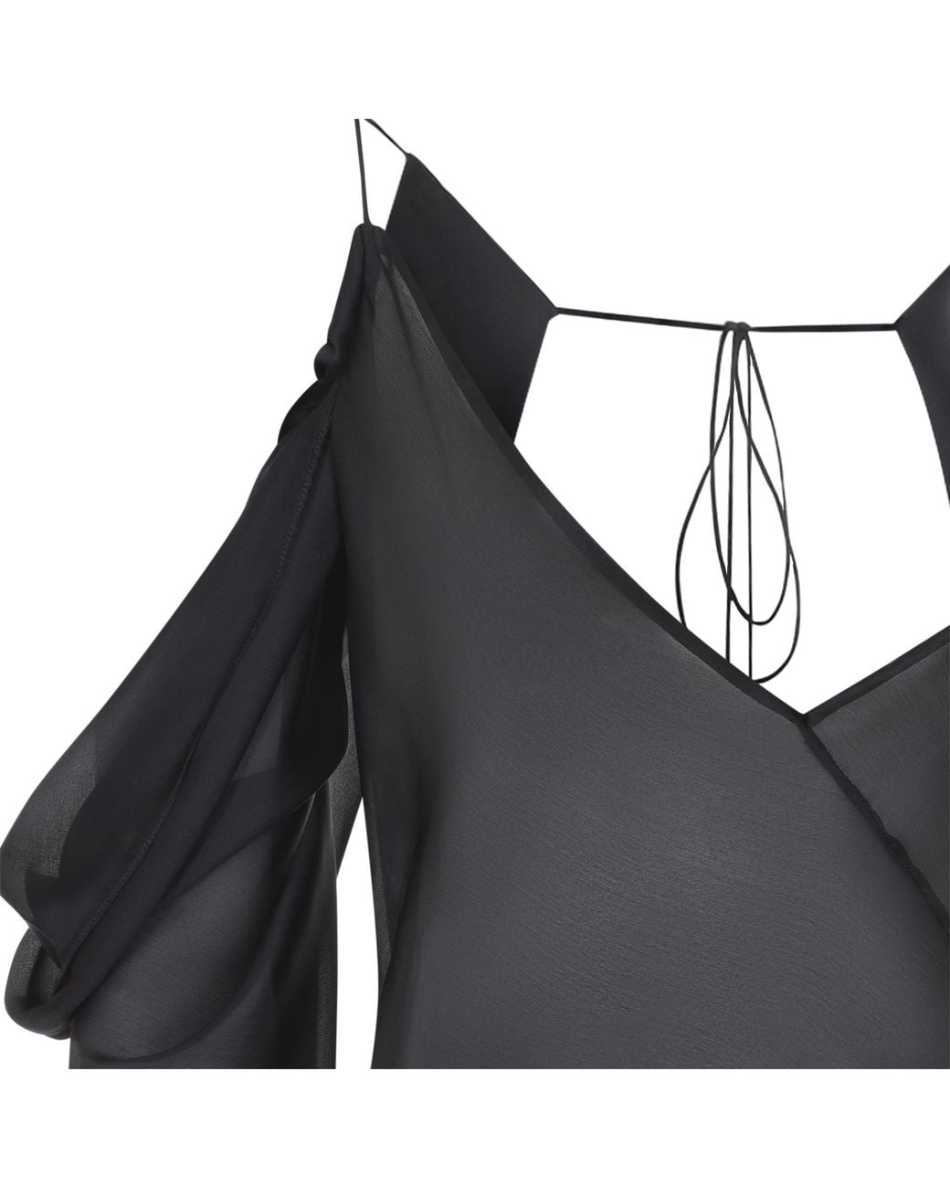 Roberto Cavalli Black Ruffled Cold-Shoulder Dress