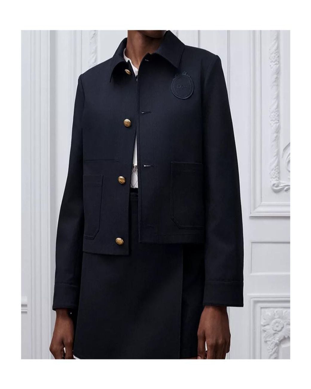 Dior Blue Médaillon Cropped Jacket
