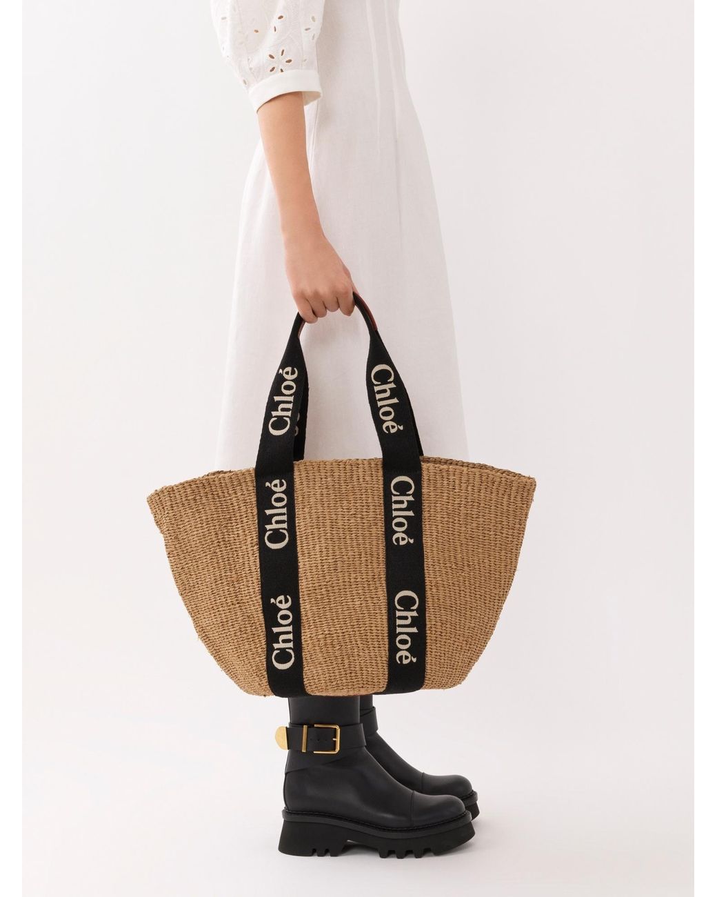 Chloé Brown Chloé Woody Large Tote Bag