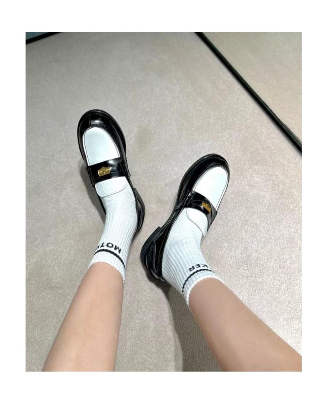 Miu Miu Black Leather Penny Loafers