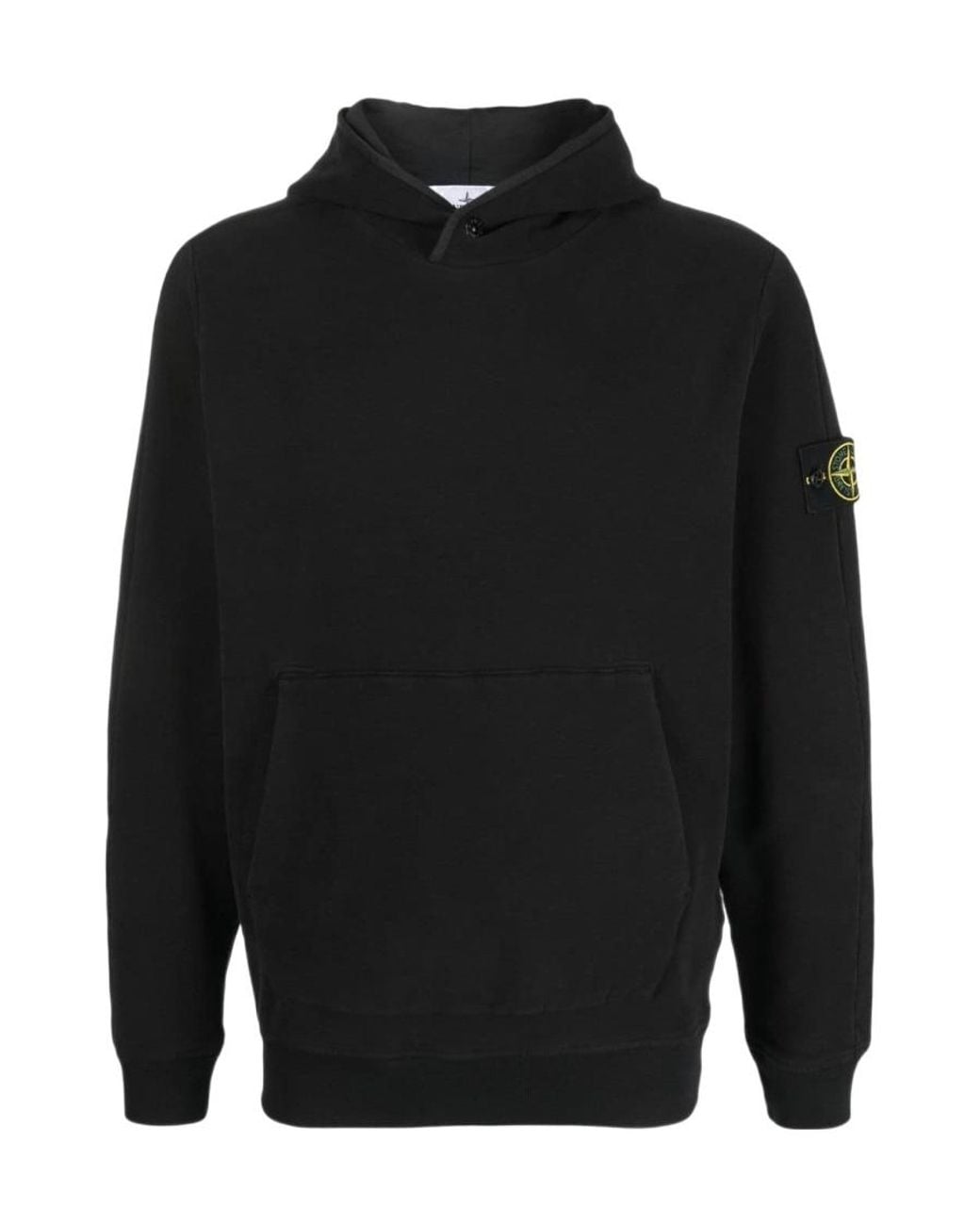 Stone Island Black Compass Badge Hoodie for men