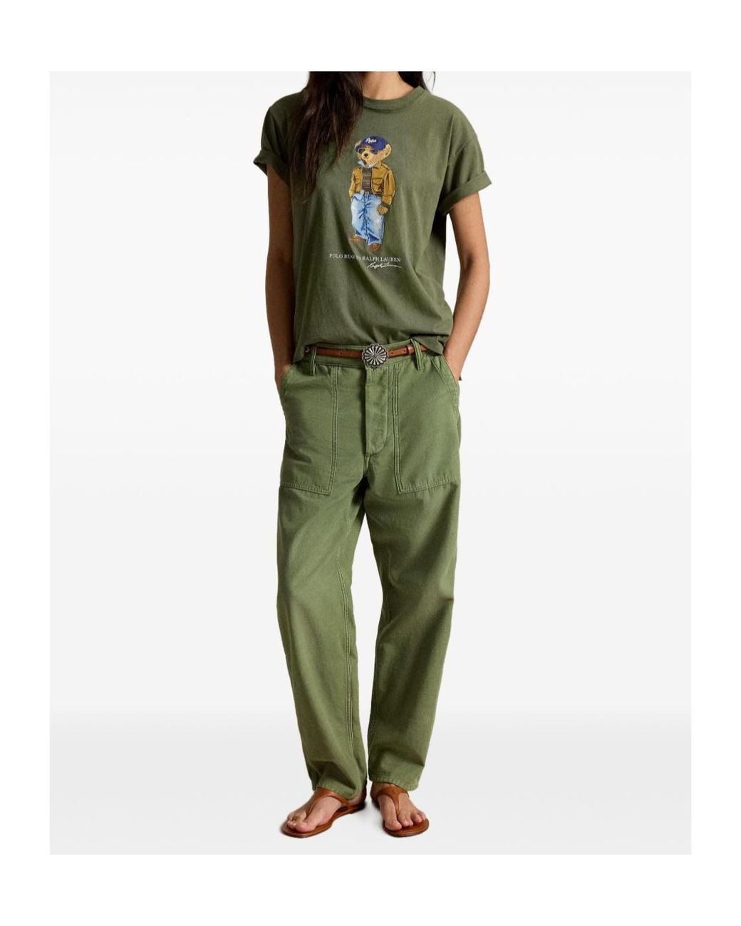 Polo Ralph Lauren Green T-Shirt With Cartoon Bear