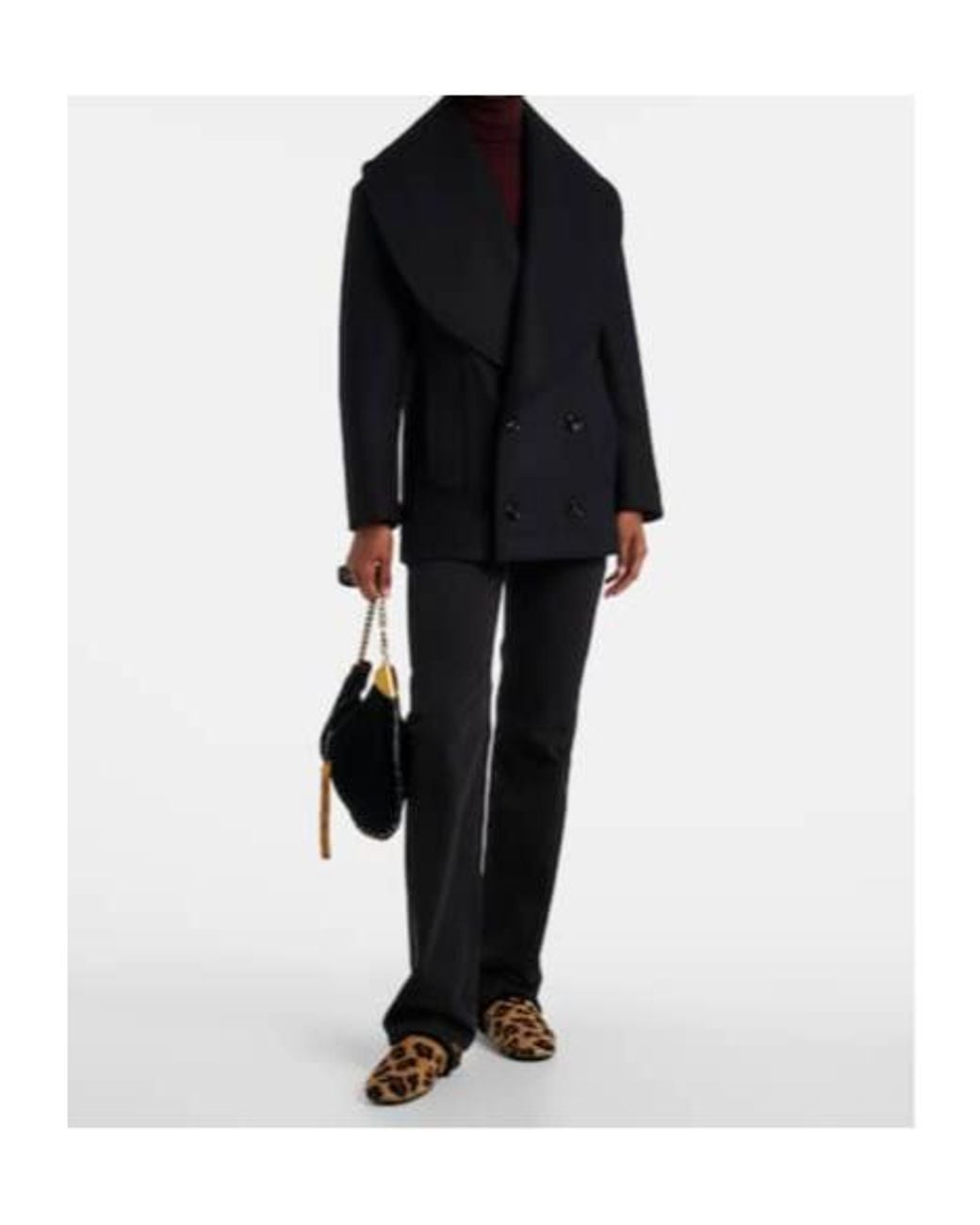 Yves Salomon Black Shearling-Lined Calf Hair Slip-On Shoes