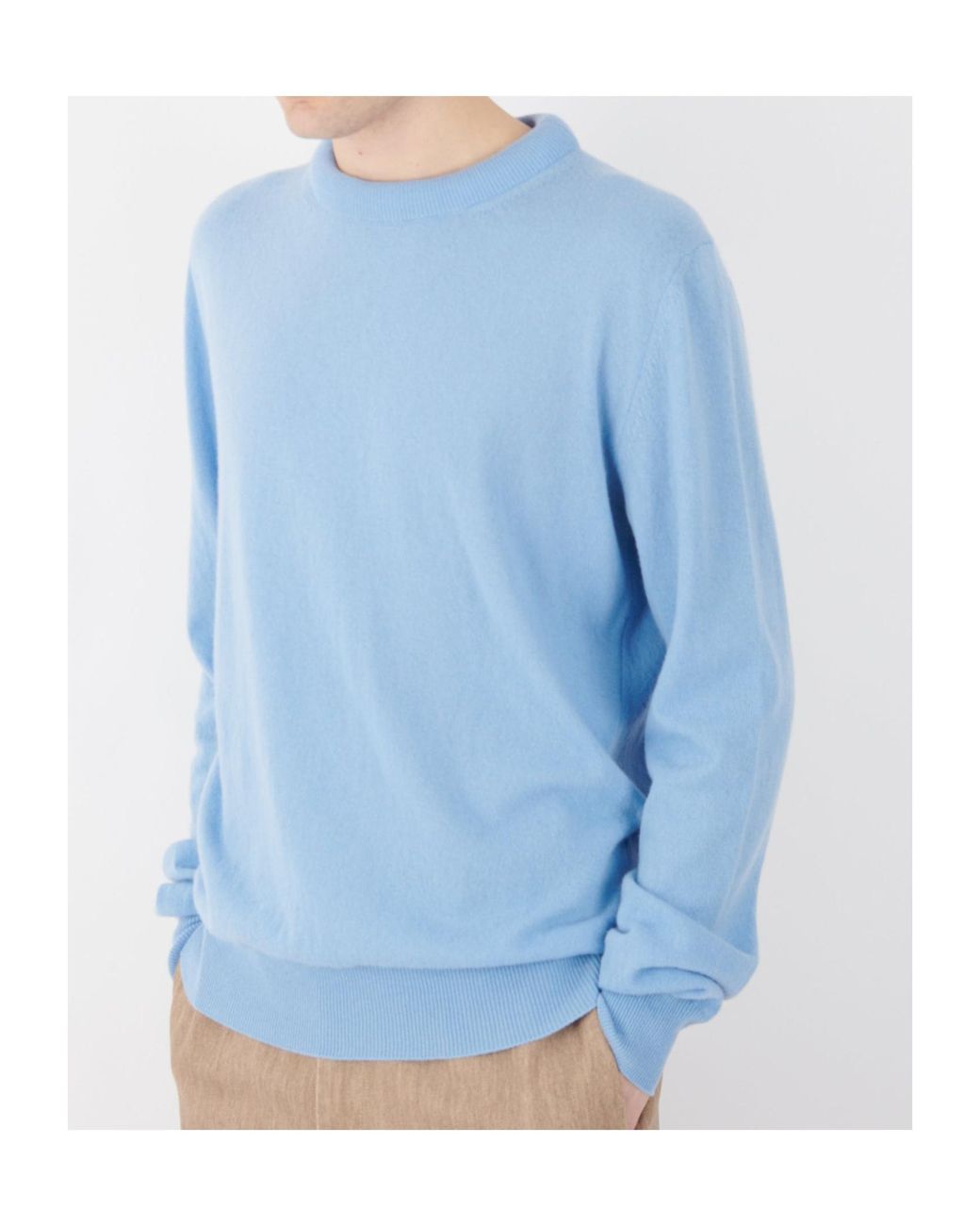 Jil Sander Blue Long-Sleeve Crew-Neck Sweater for men