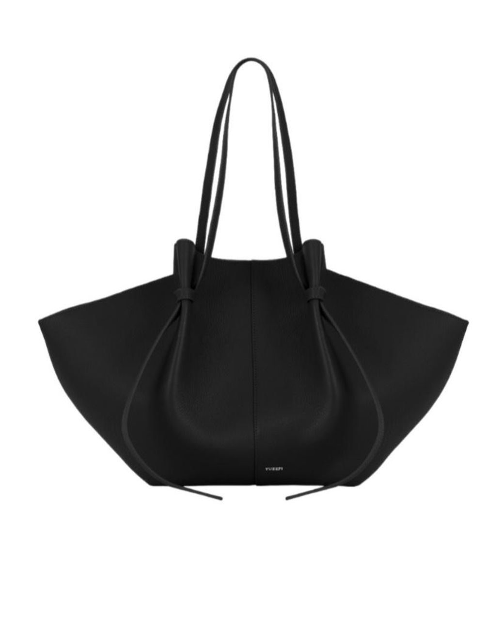 Yuzefi Black Mochi Pebble-Grained Shoulder Bag