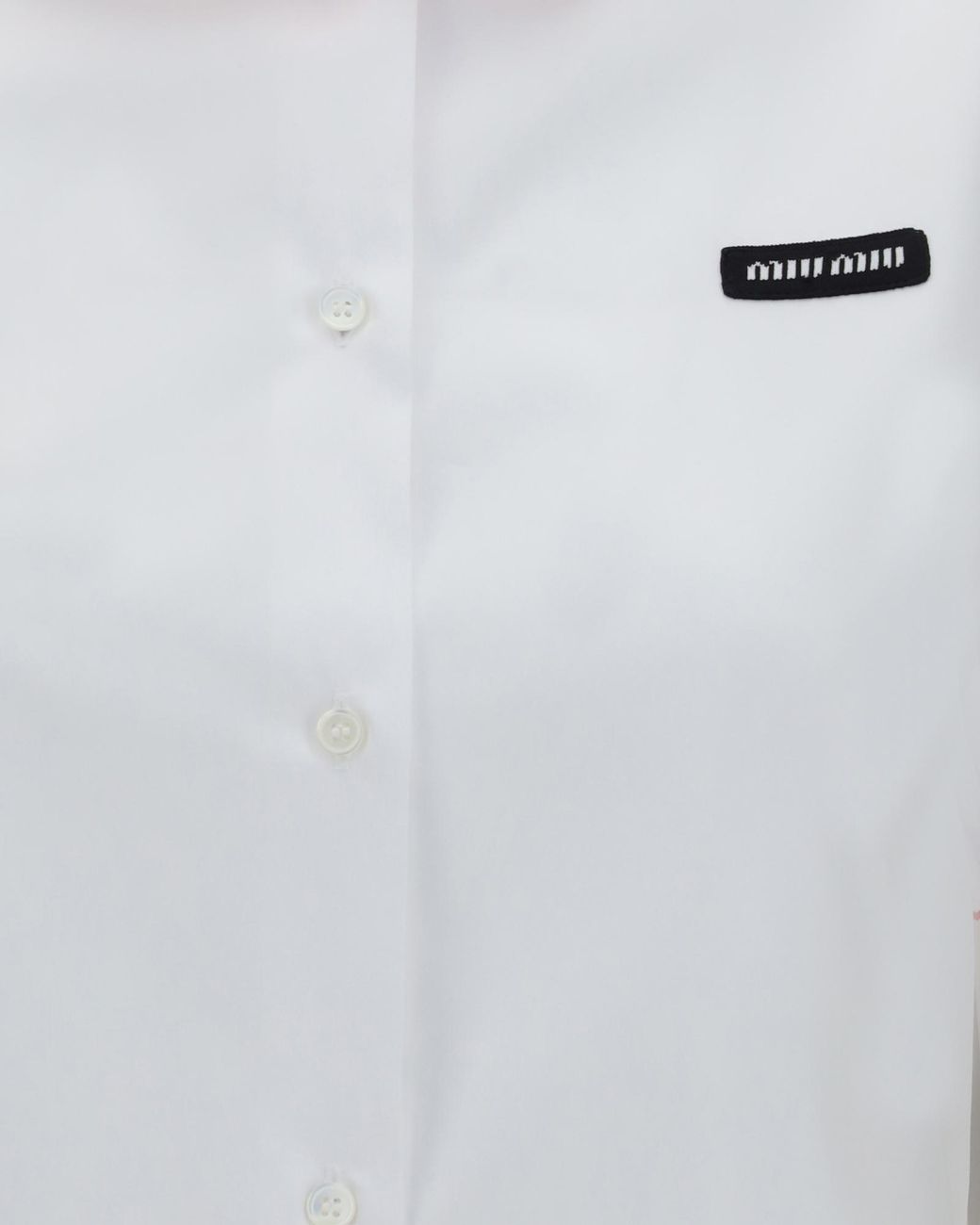 Miu Miu White Embroidered Poplin Shirt