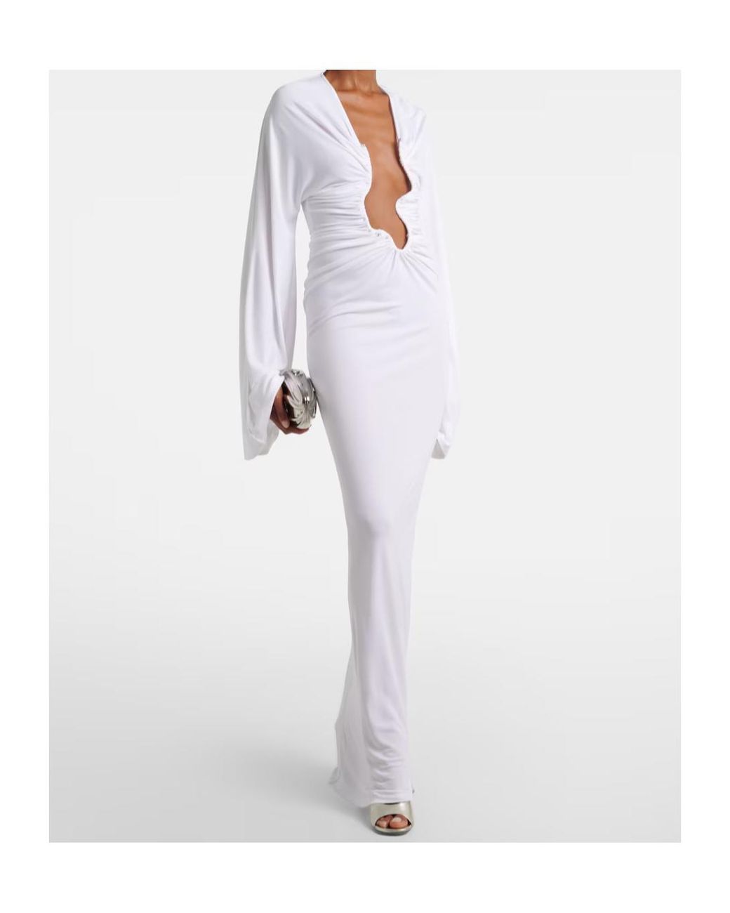 Christopher Esber White Salacia Ruched Maxi Dress