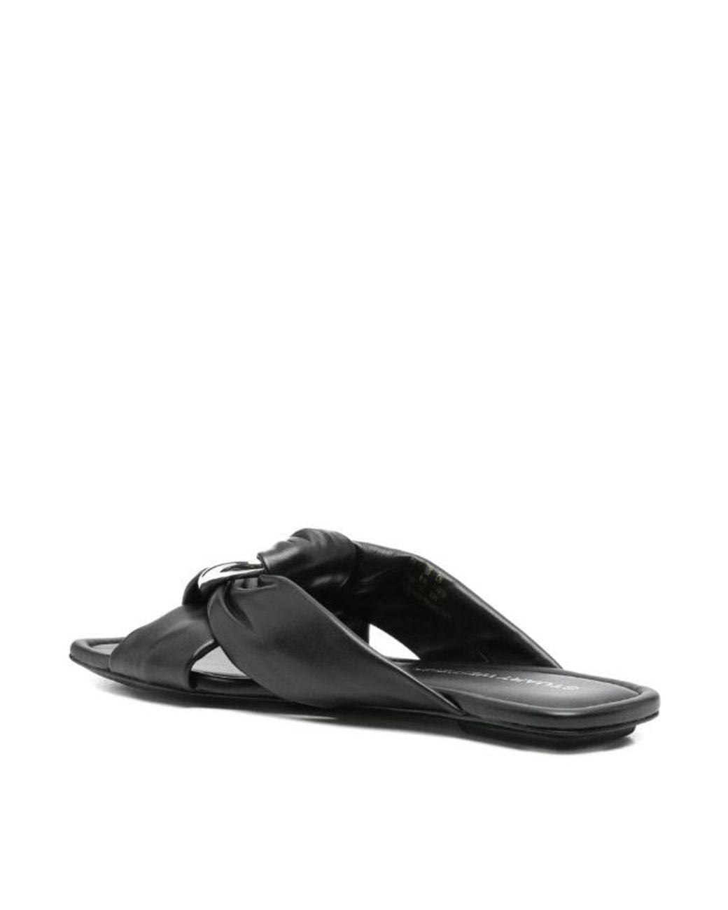 Stuart Weitzman Black Flat Sandals