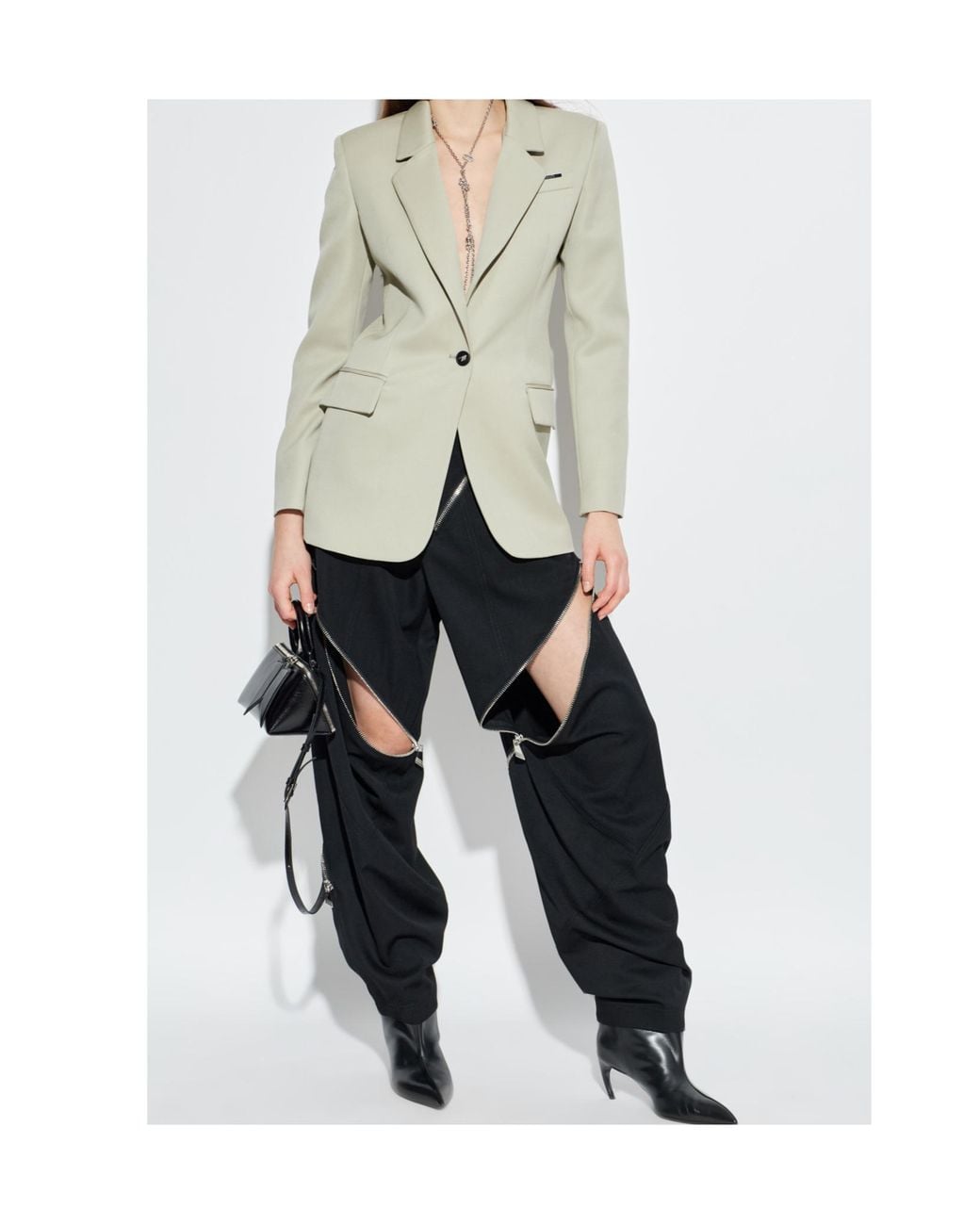 The Attico Natural The Single-Breasted Tailored Blazer