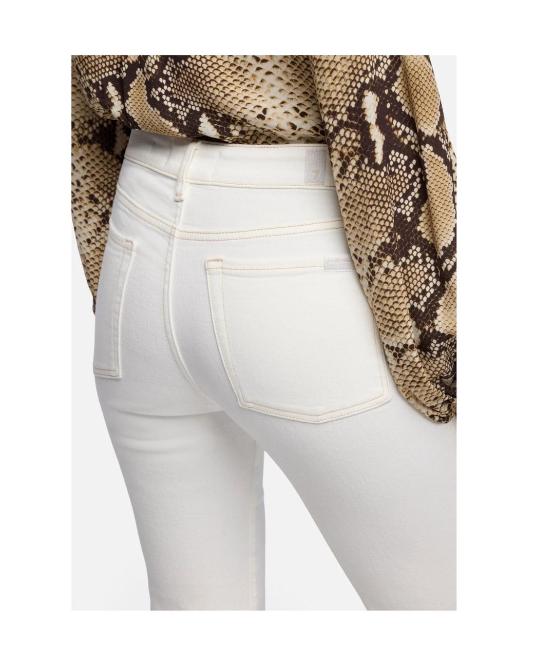 7 For All Mankind White Leggy Bootcut