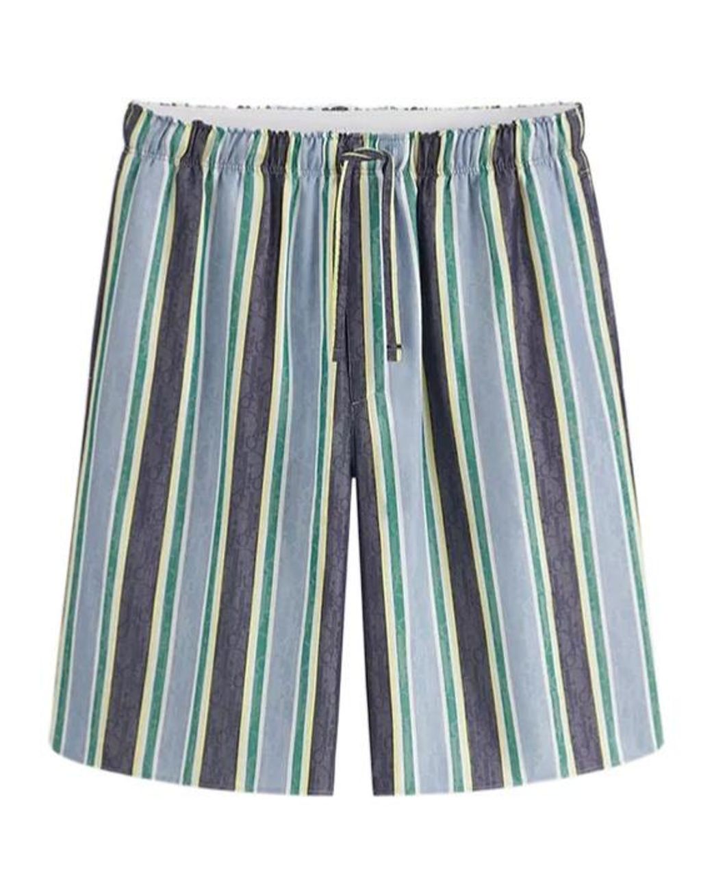 Dior Blue Iviera Oblique Sun Stripes Shorts for men