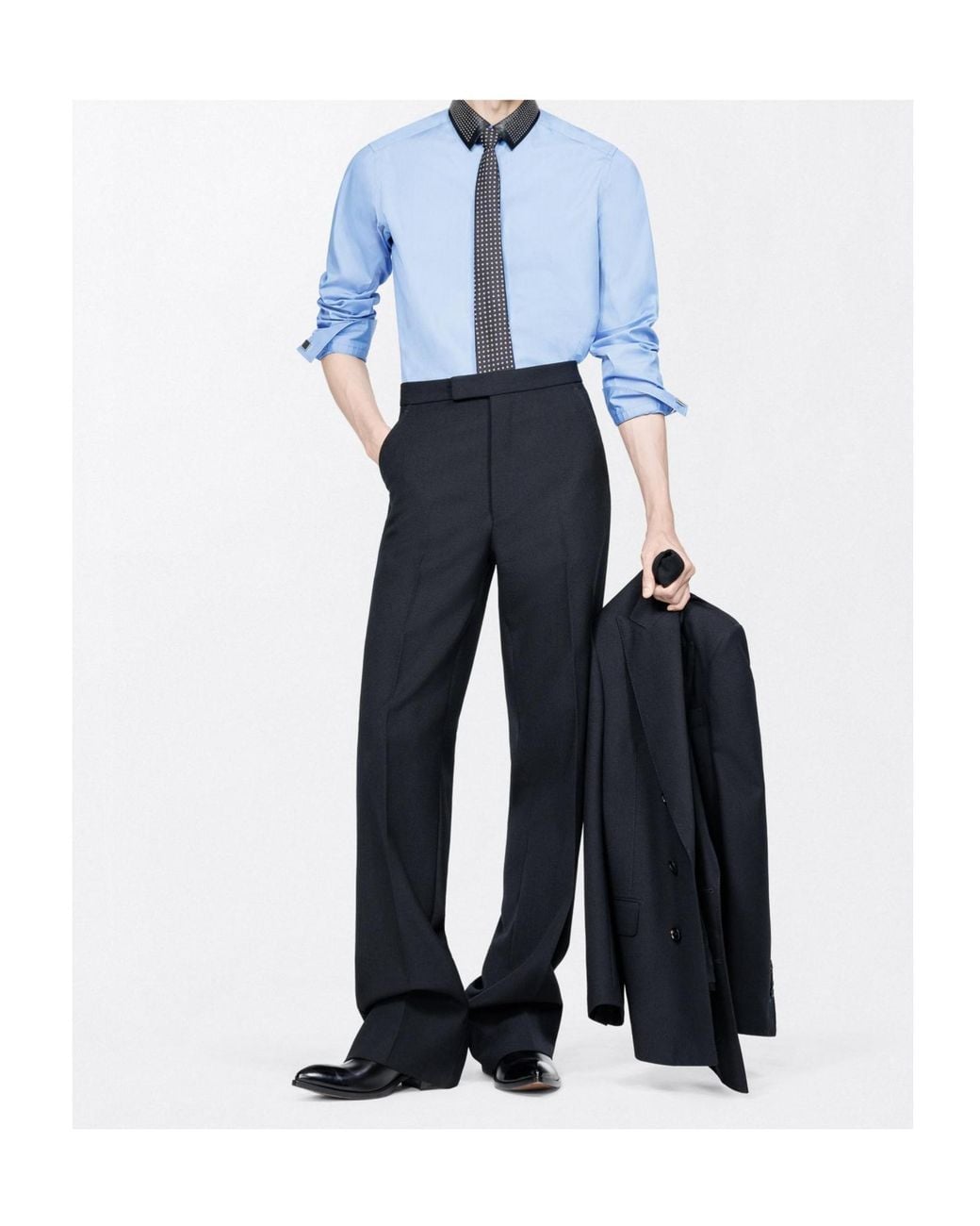 Tom Ford Blue Piece Dyed Poplin Fluid Fit Shirt for men