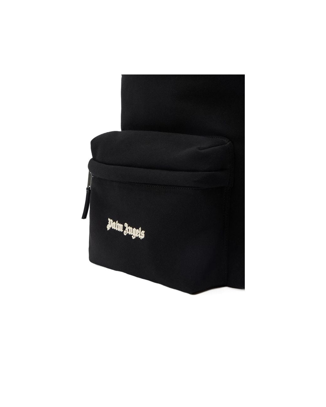 Palm Angels Black Logo Printed Zipped Backpack for men