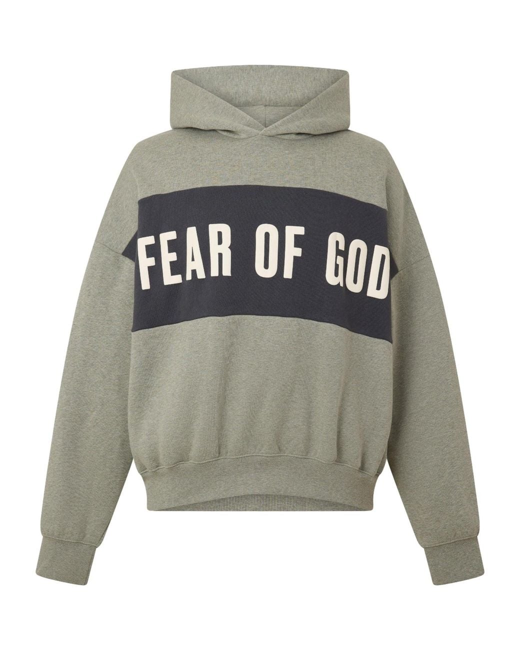 Fear Of God Gray Letterprint Hooded Sweatshirt for men