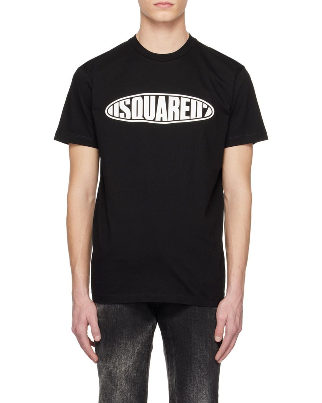 DSquared² Black Logo Printed Crewneck T-Shirt for men