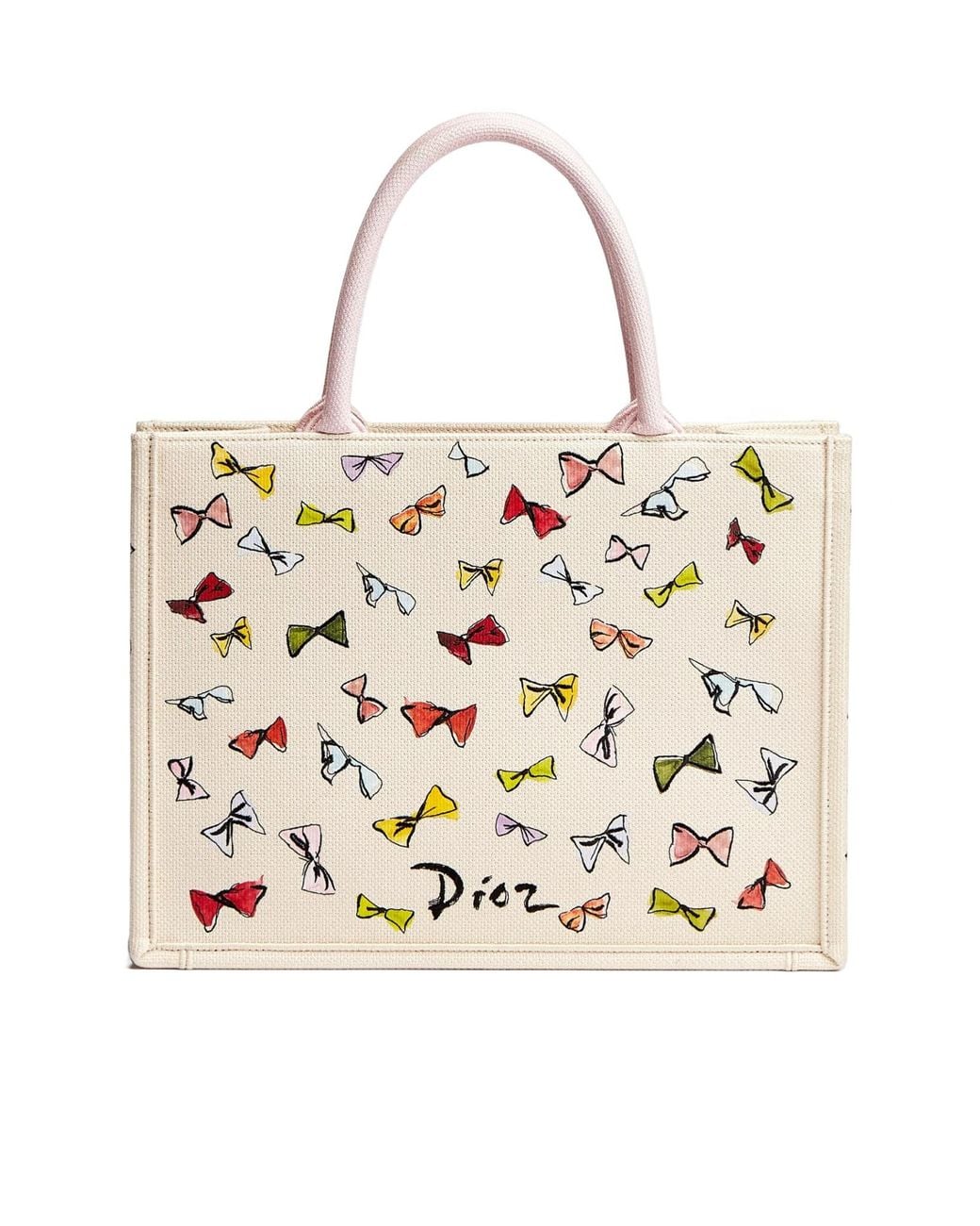 Dior Natural Iviera Medium Book Tote With Strap
