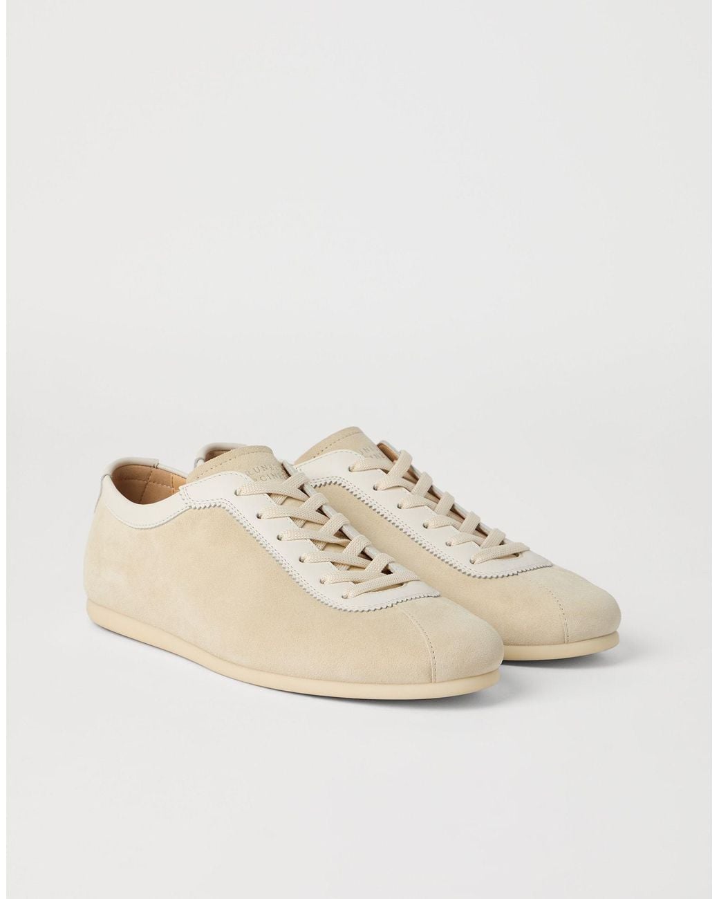 Brunello Cucinelli Natural Suede Sneakers for men