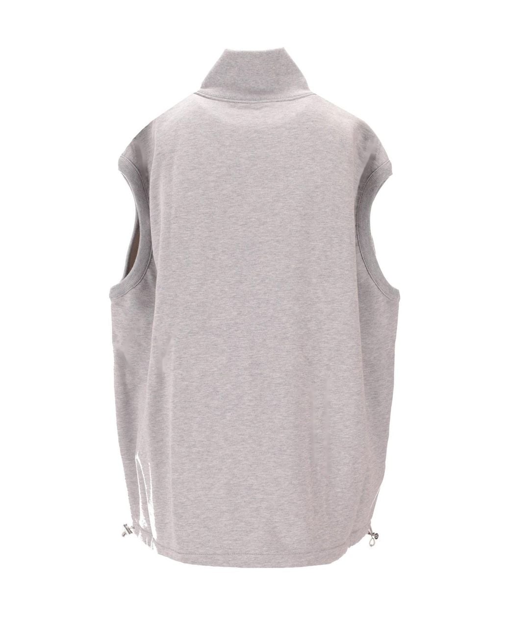Miu Miu Gray Zip-Up Drawstring Gilet
