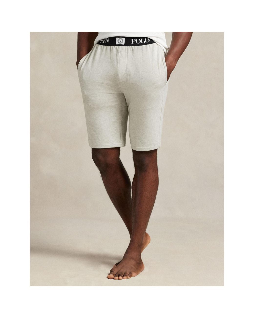 Polo Ralph Lauren Gray Ice Hockey Logo Shorts for men