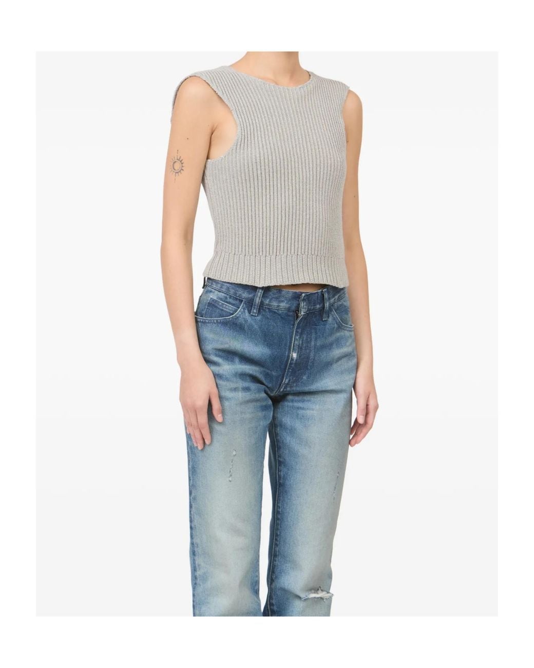 MM6 by Maison Margiela Gray Ribbed Vest