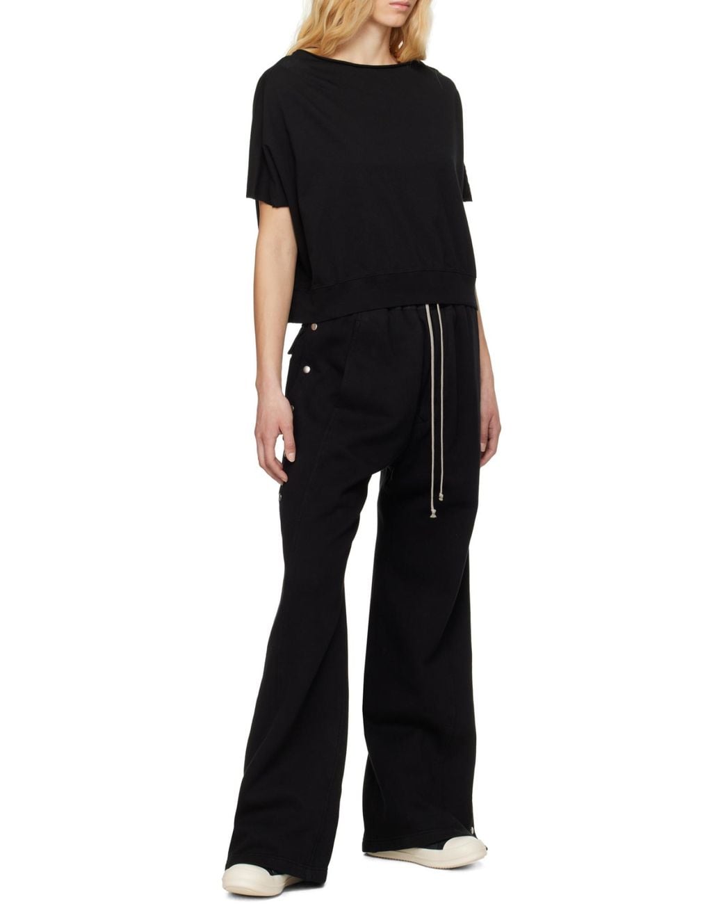 Rick Owens Black Pusher Wide-Leg Trousers