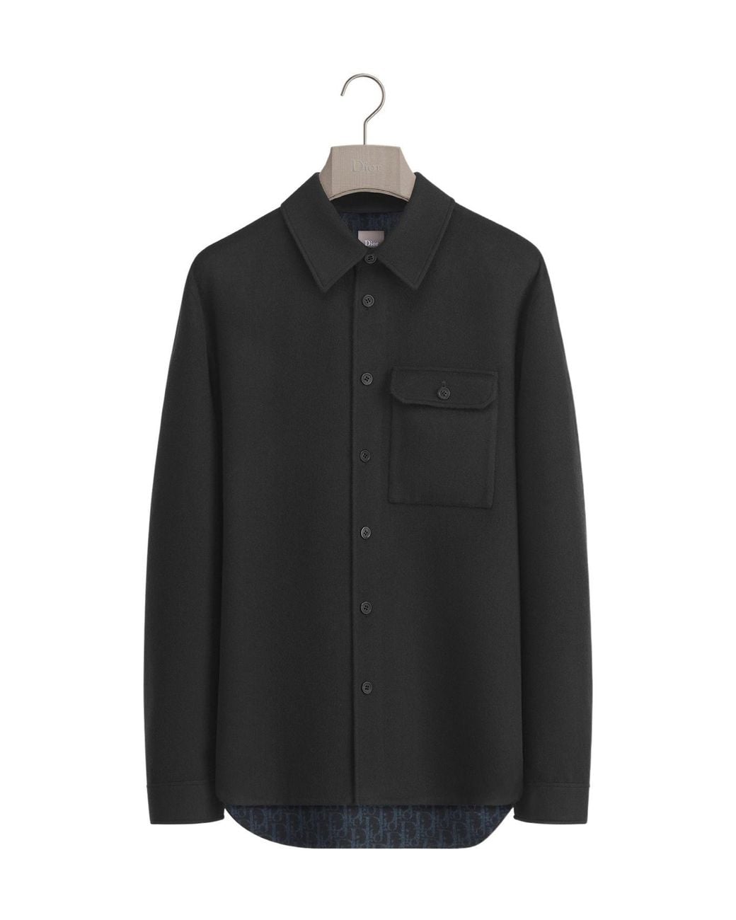 Dior Black Homme Flap Pocket Long-Sleeved Overshirt for men