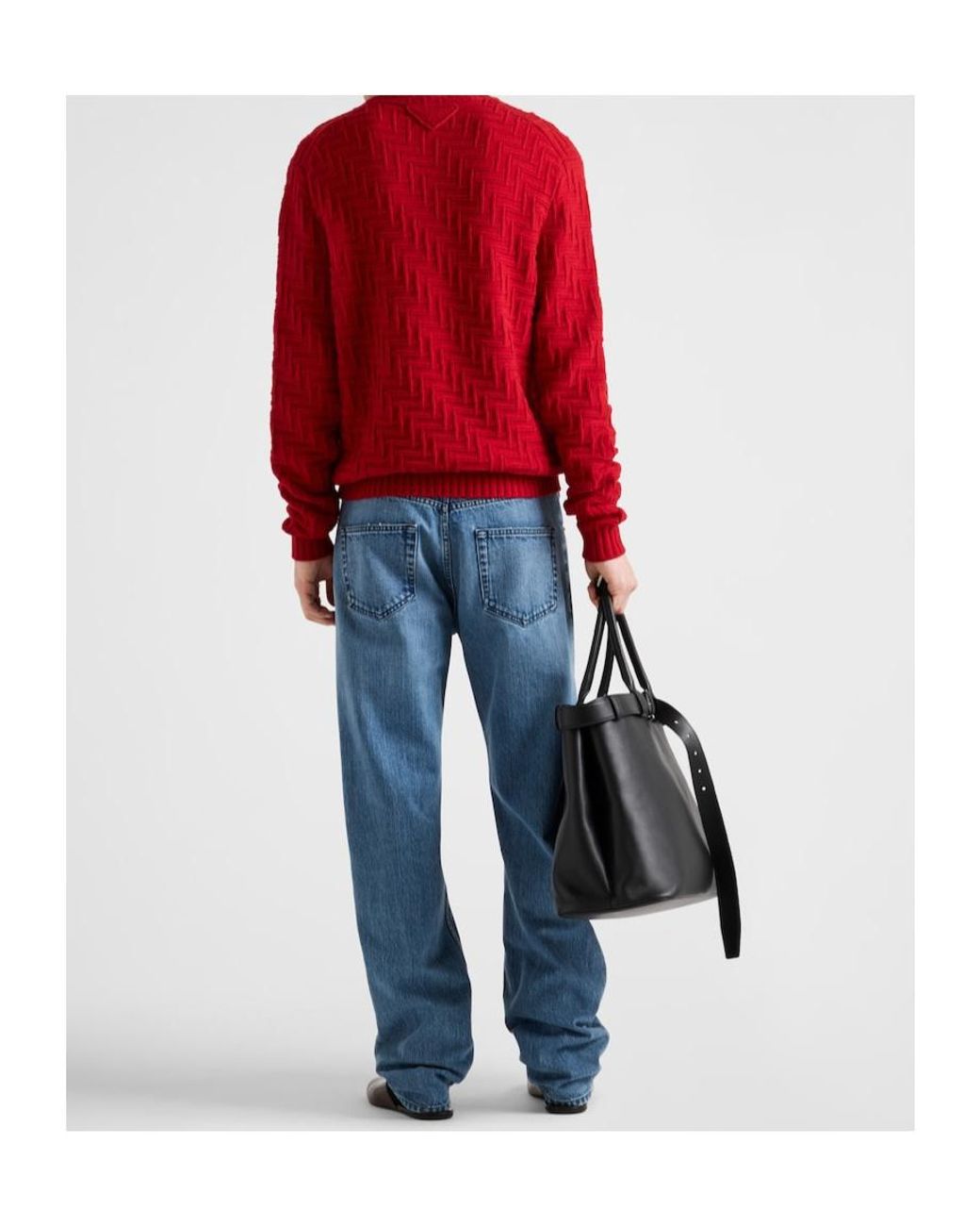 Prada Red Crewneck Knitted Sweater for men