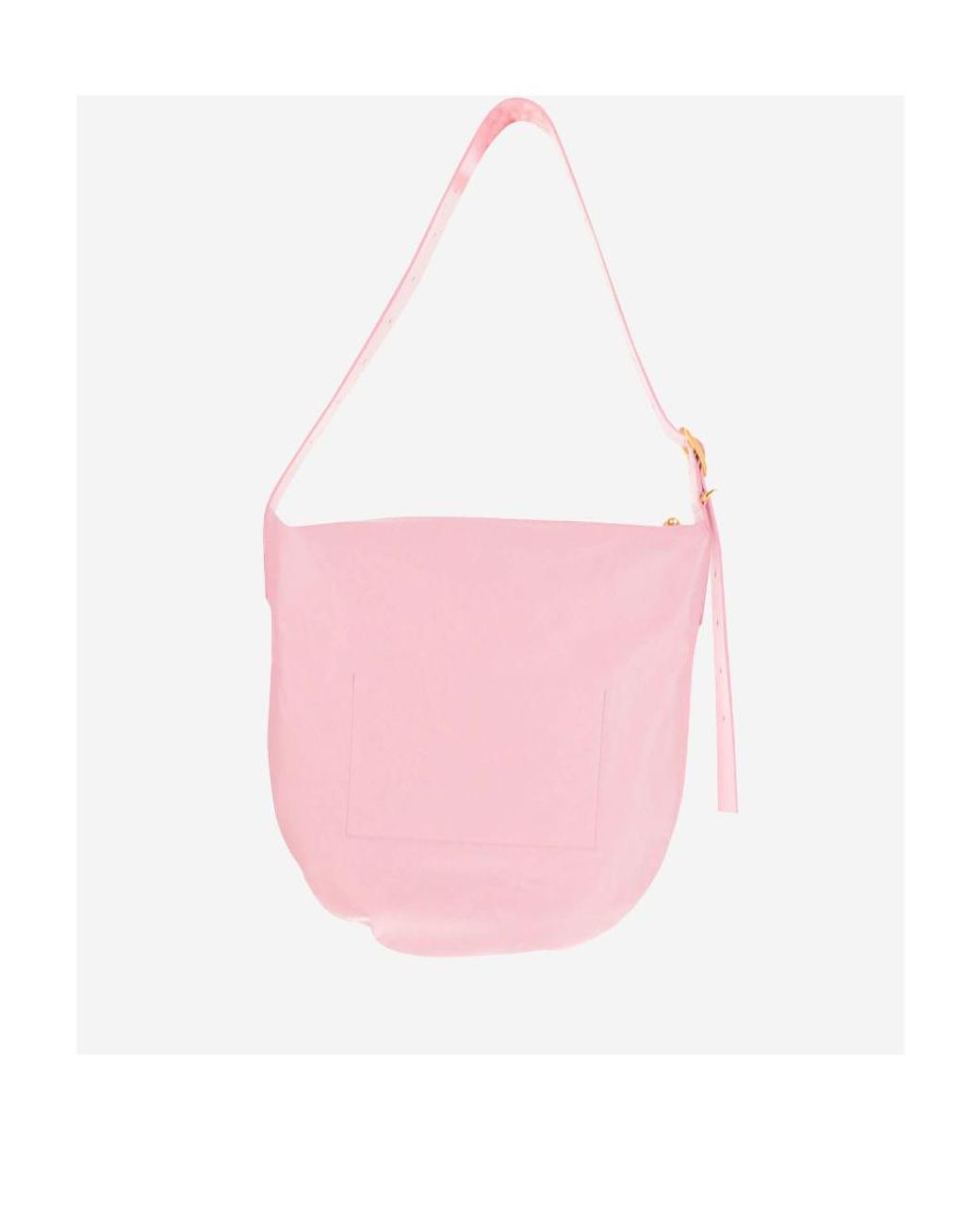 Jil Sander Pink Crinkled-Finish Zip-Up Medium Shoulder Bag