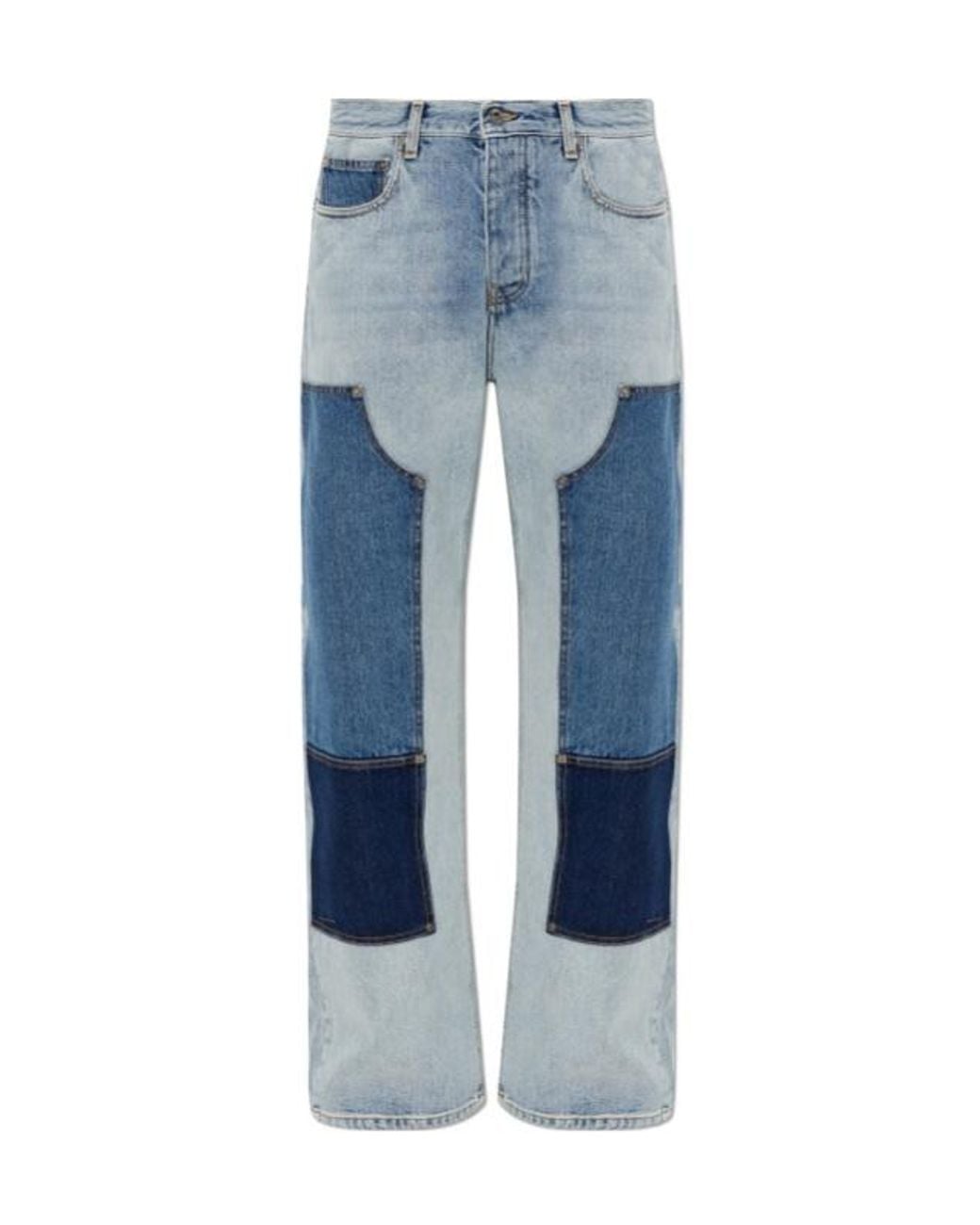 Off-White c/o Virgil Abloh Blue Panelled Jeans