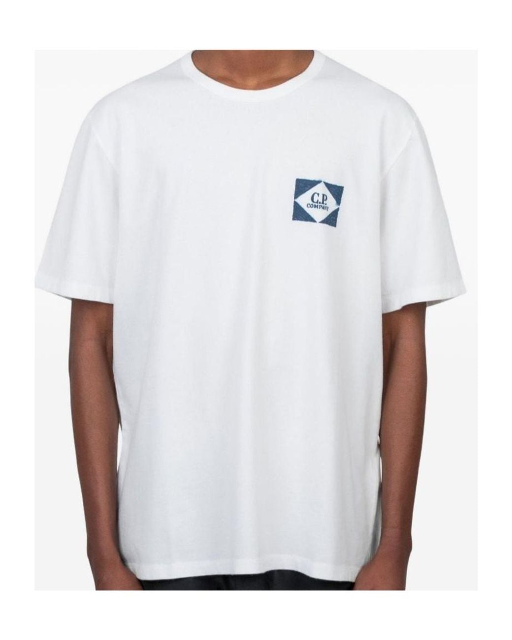 C P Company White Graphic Back-Print T-Shirt for men