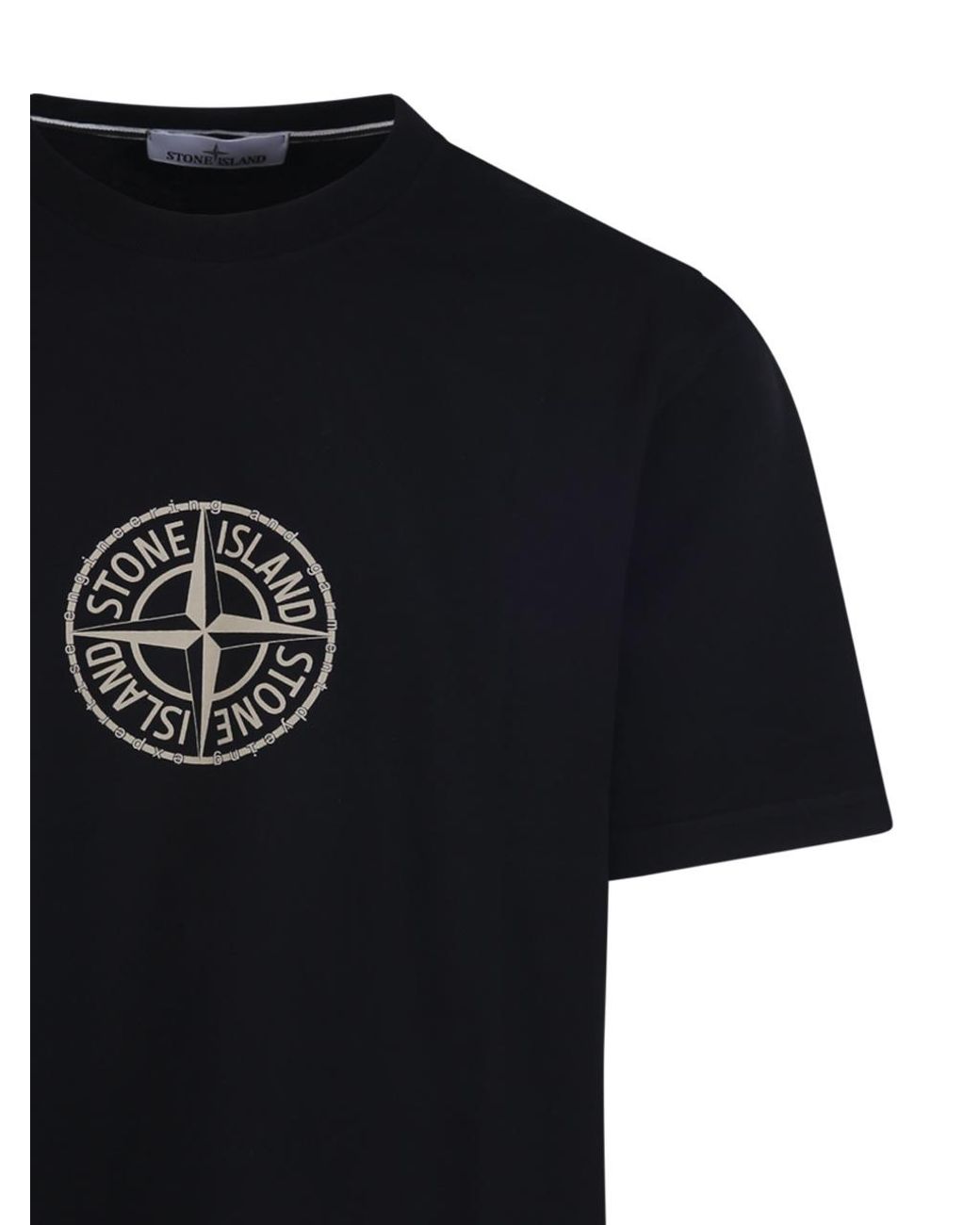 Stone Island Black Compass Printed Regular-Fit T-Shirt for men