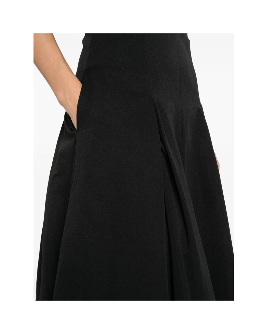 Staud Black Pleated Dress