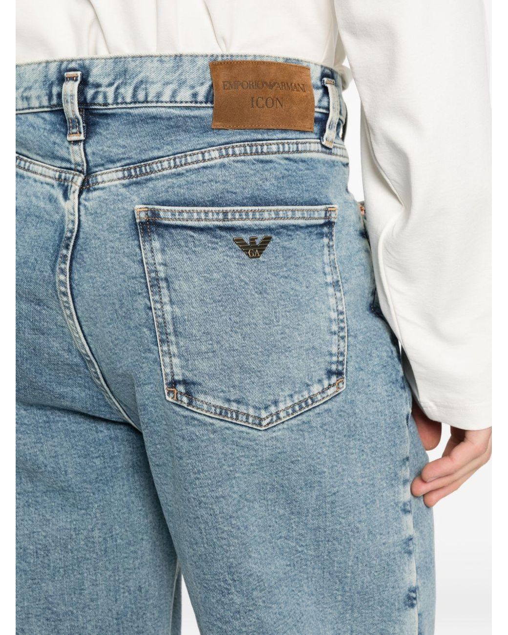 Emporio Armani Blue Belt Loop Jeans for men