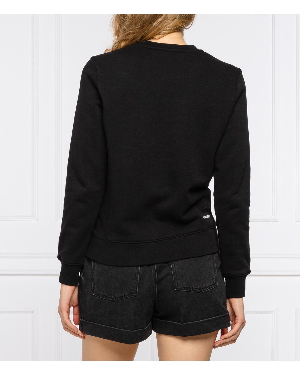 Karl Lagerfeld Black K/Ikonik Embellished Crewneck Sweatshirt