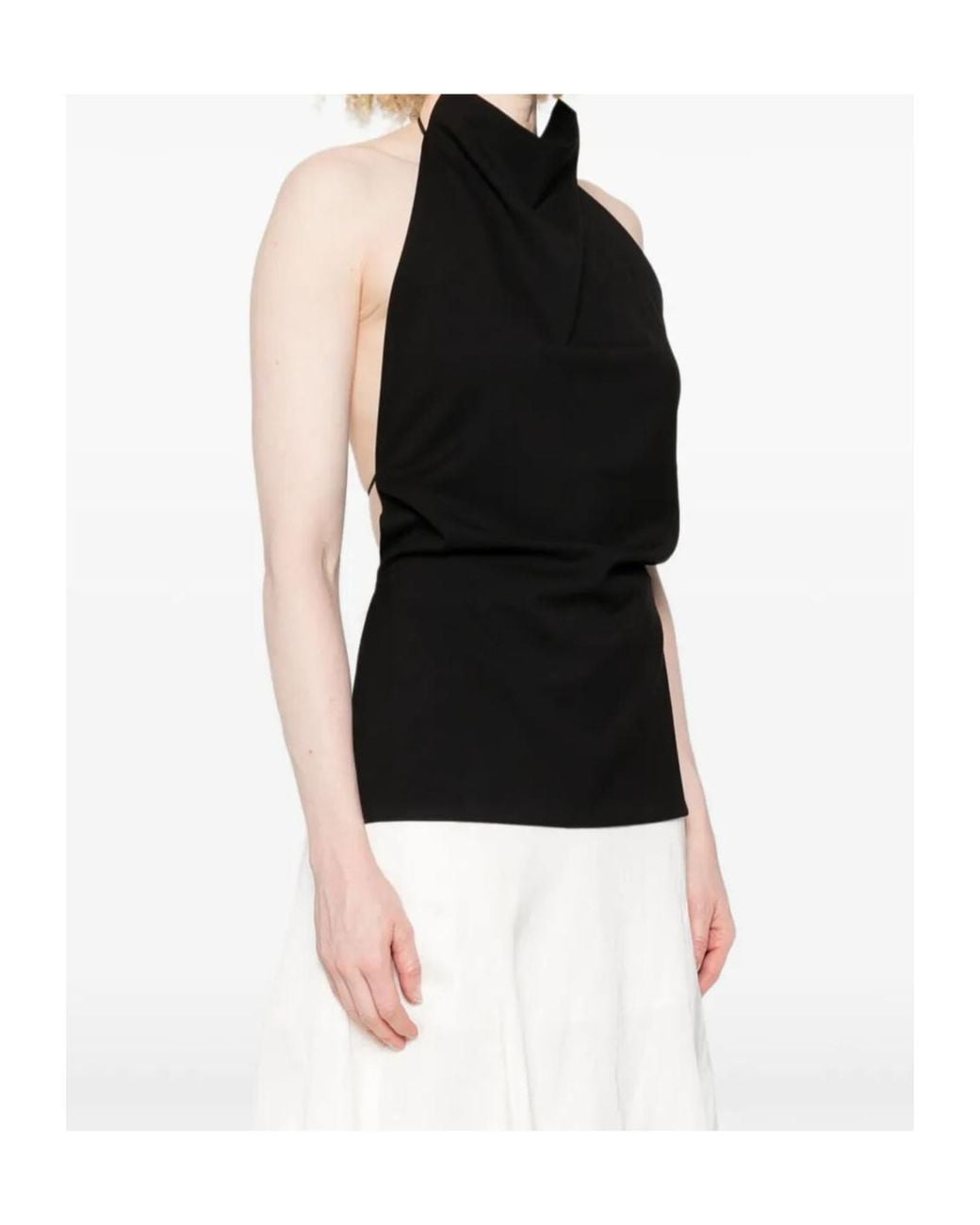 FEDERICO CINA Black Halterneck Blouse