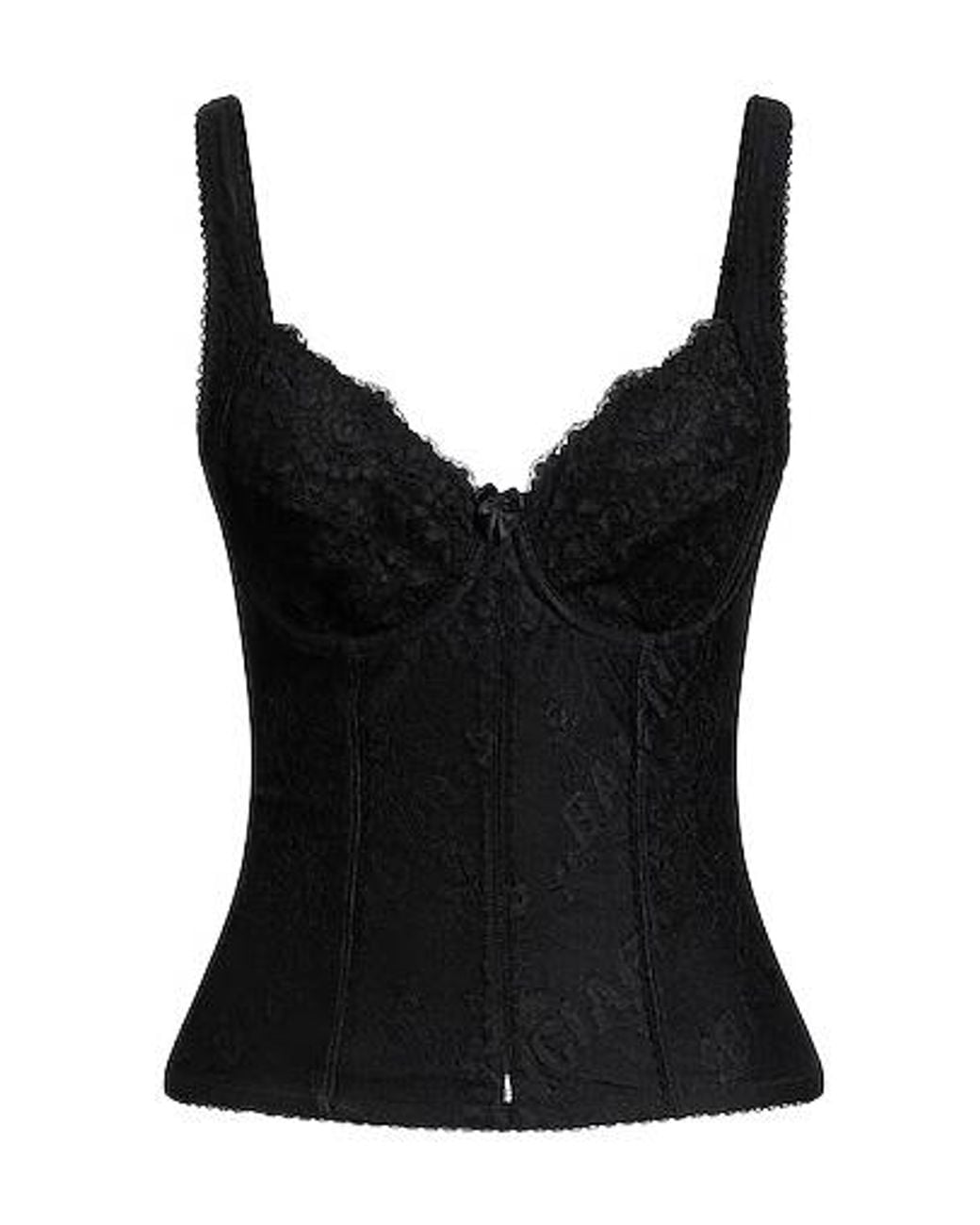 Balenciaga Black Solid Colour Lace Sleeveless Top