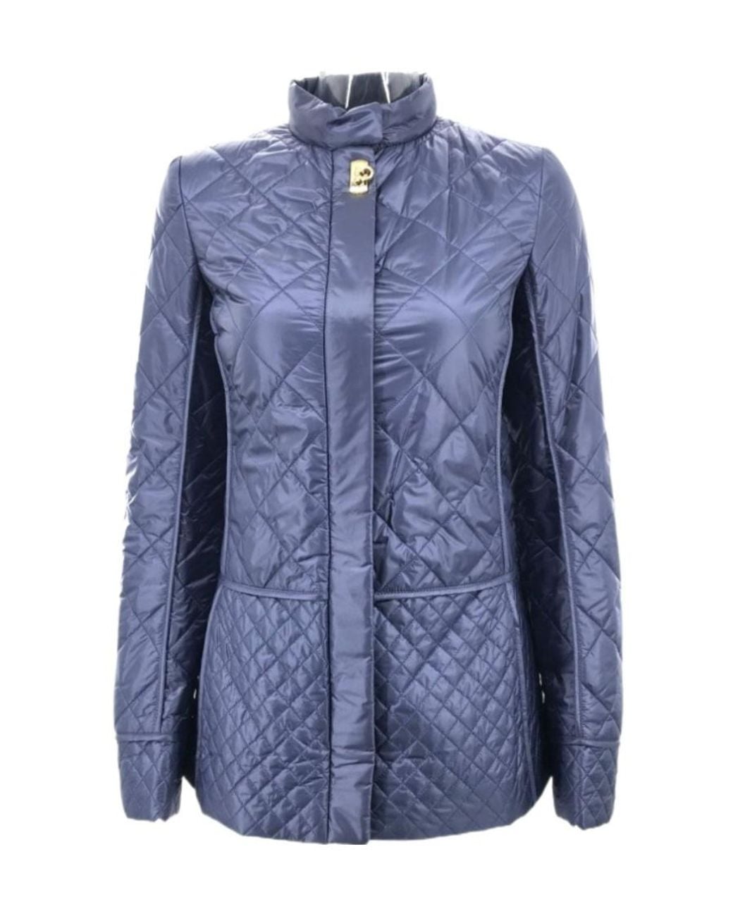 Ferragamo Blue Quilted Cotton Suit With Vertical Collar for men