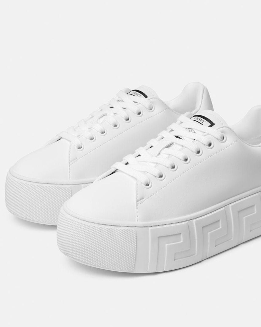 Versace White La Greca Sneakers