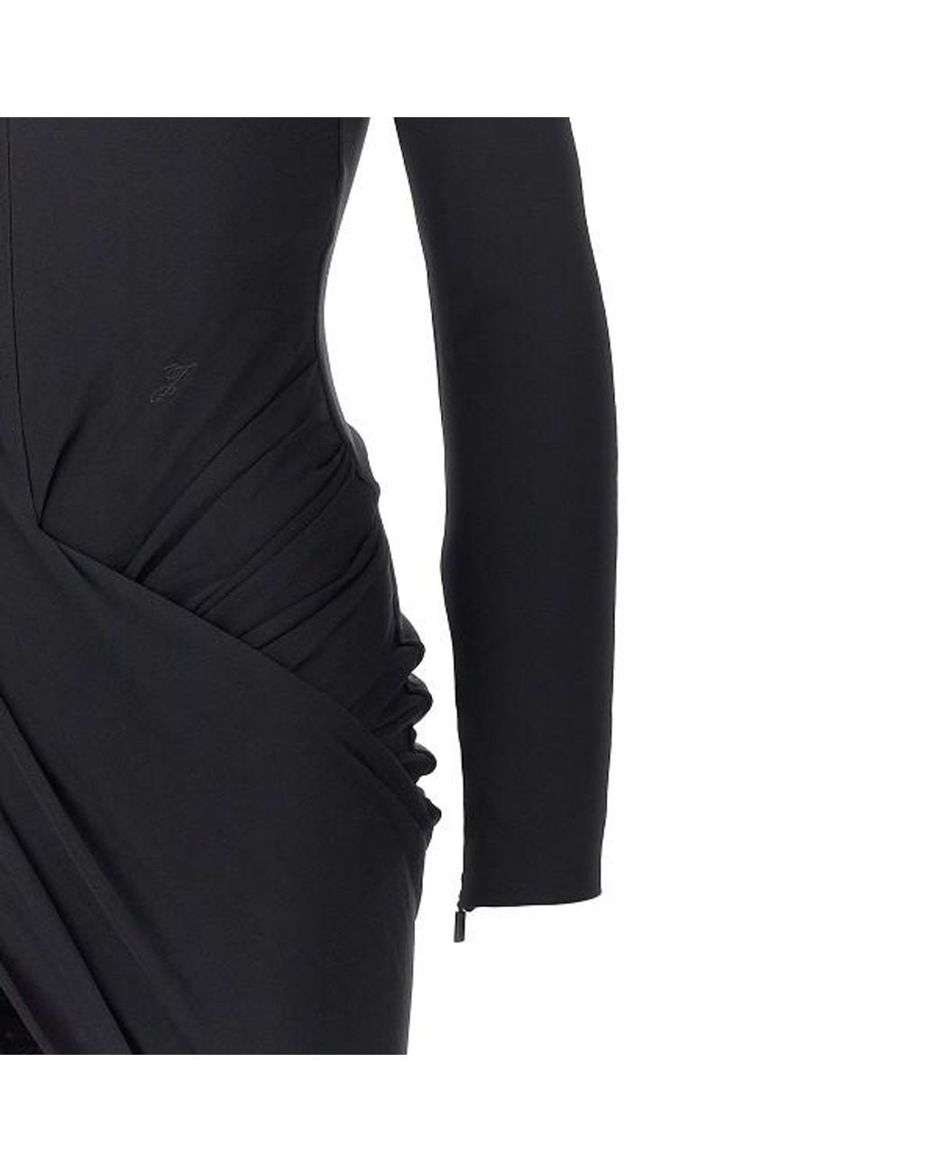 Jacquemus Black Draped Mini Dress