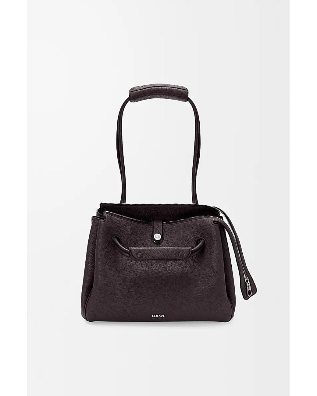 Loewe Black Medium Leather Madrid Shoulder Bag